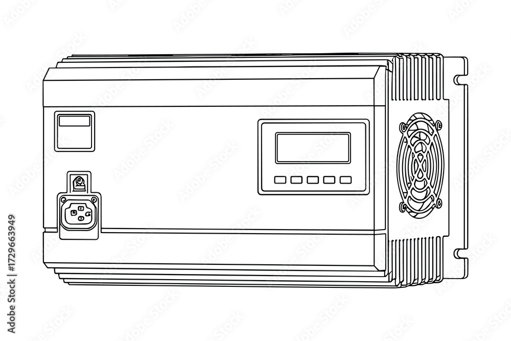 Fototapeta premium Electrical Component Illustration: A Detailed Depiction of Electronic Equipment Structure