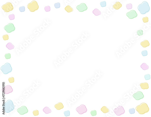 ふわふわパステル春イメージのフレーム