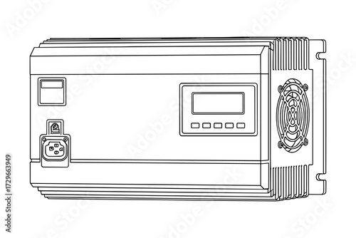 Electrical Component Illustration: A Detailed Depiction of Electronic Equipment Structure