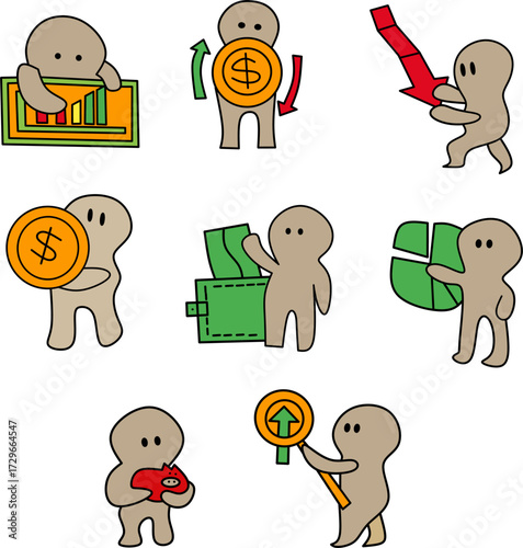 set of cartoon Business