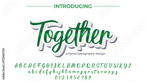 Together  - Elegant 3D Script Font with Handwritten Style for Modern Typography and Branding