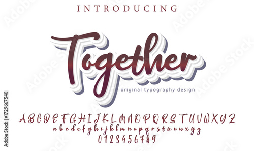 Together  - Elegant 3D Script Font with Handwritten Style for Modern Typography and Branding