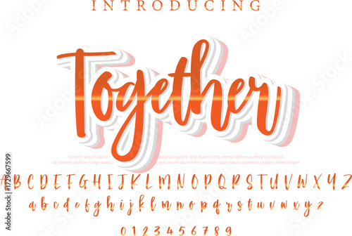 Together  - Elegant 3D Script Font with Handwritten Style for Modern Typography and Branding