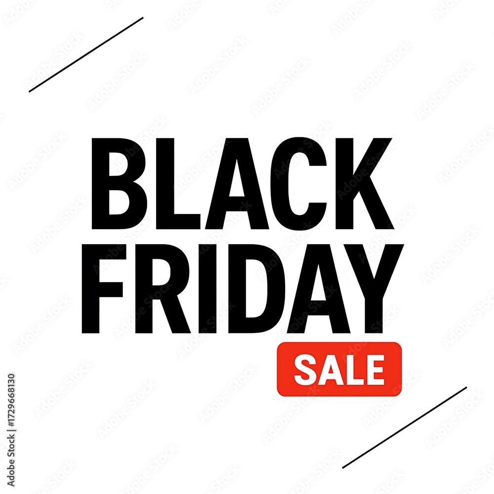 Fototapeta premium Black Friday sale promotion with bold typography and red tag minimal design