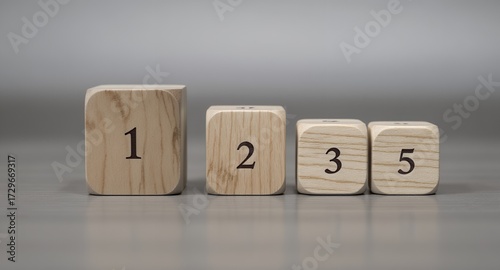 Wallpaper Mural Wooden Blocks with Numbers Concept of Sequence and Counting Torontodigital.ca