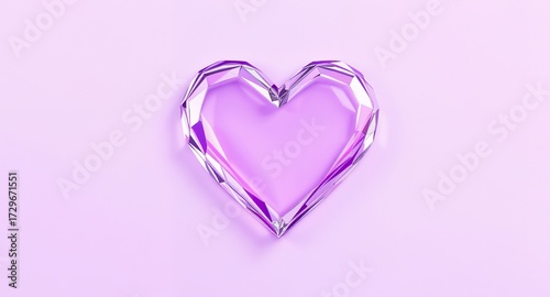 A Stylish and Elegant 3D Rendered Heart Design in Purple and Lilac Tones, Perfect for Love and Romance Concepts