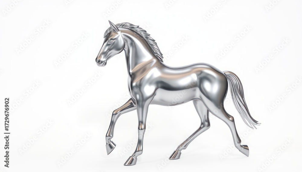 Fototapeta premium a bronze horse statue set against a white backdrop