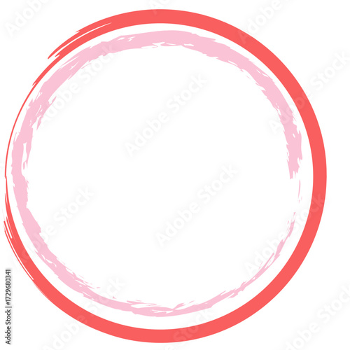 Layered coral circular brush strokes with subtle texture, adding depth and sophistication to feminine or trendy design layouts.
