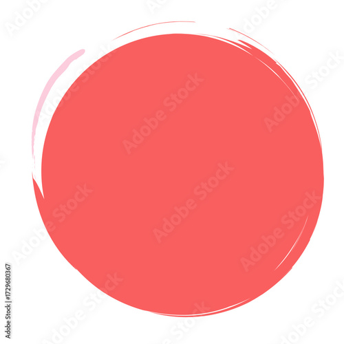 Vibrant red solid circle with textured edge, creating a powerful focal point for bold, energetic, or attention-grabbing designs.
