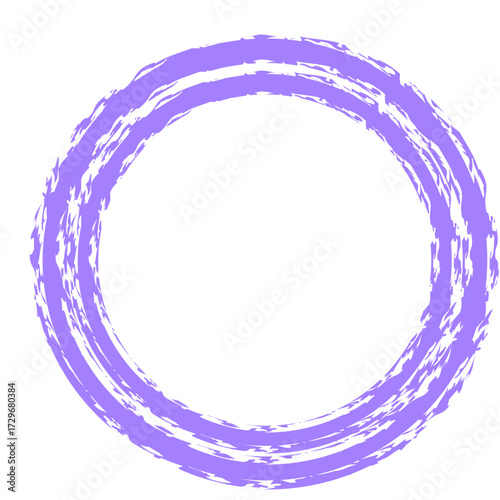 Bold deep purple circular brush stroke with heavy texture, adding drama and sophistication to contemporary design layouts.
