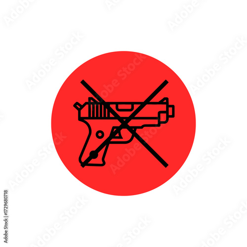 A clear visual concept depicting the prohibition of firearms, symbolizing a strong stance against gun violence and promoting peace and safety in all communities and public spaces