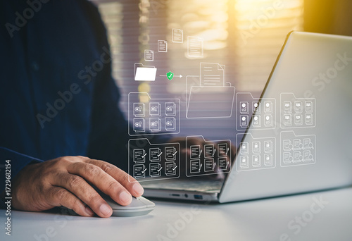 Cuadro en lienzo Systematic data storage, Folder hierarchy structure, Document management system