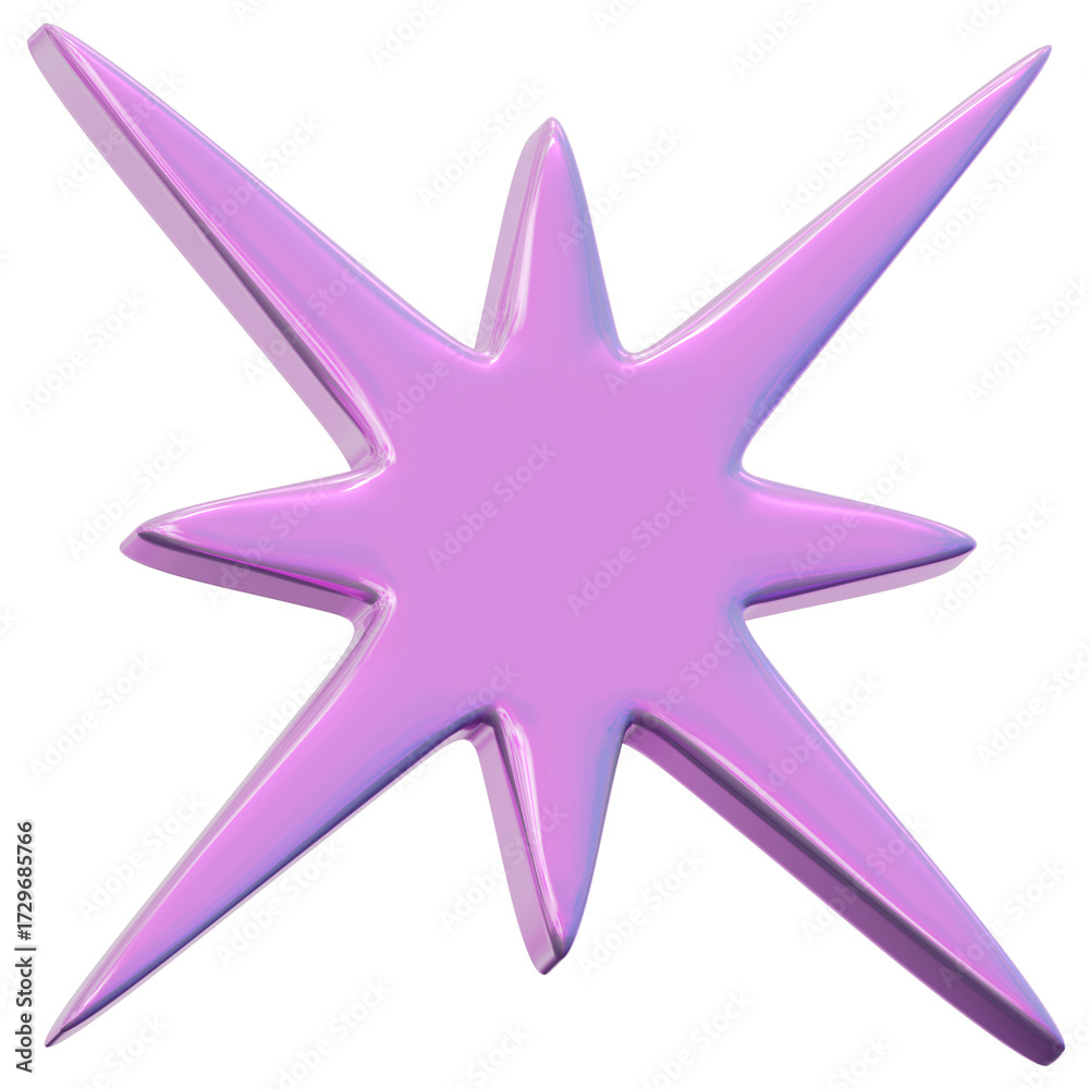 Fototapeta premium 3D Holographic Sparkle Star Icon