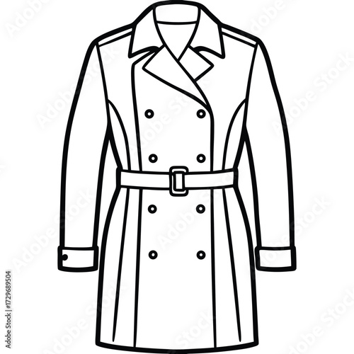 Double breasted belted trench coat outerwear clothing