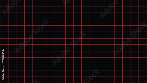 Red grid pattern on a black background, creating a simple and modern abstract design