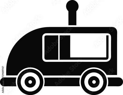 Automated Guided Vehicle Silhouette Vector Art Illustration