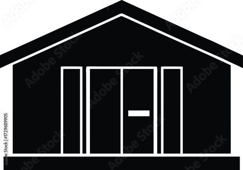 Cold Storage Room Silhouette Vector Art Illustration