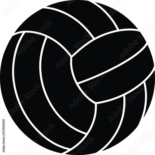 Black volleyball silhouette sport game