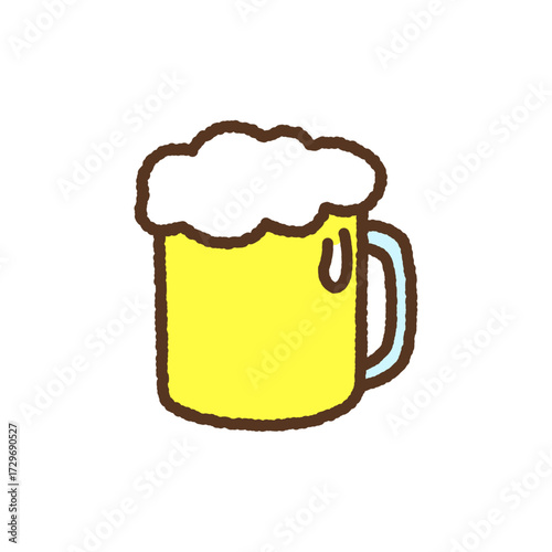 手書き風の単品アイコンイラスト　ビール