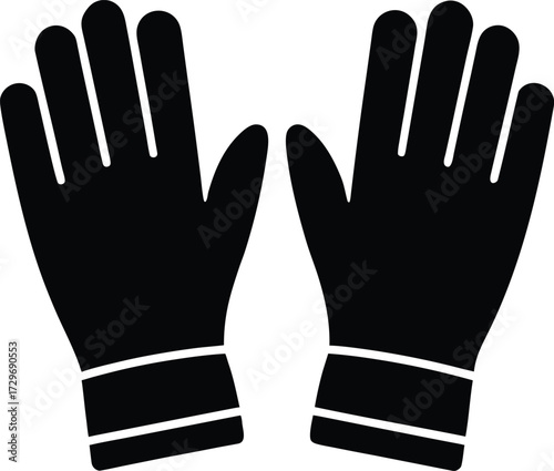 Gloves Silhouette Vector Art Illustration