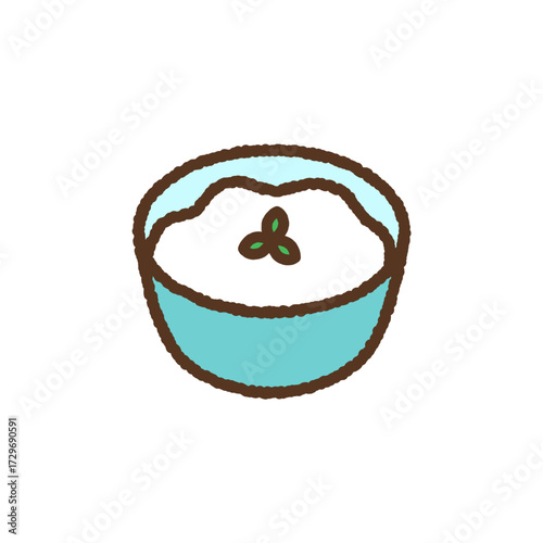 手書き風の単品アイコンイラスト　食べ物　ヨーグルト