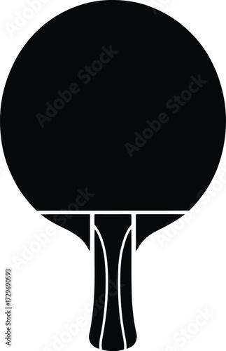 Black ping pong paddle vector silhouette table tennis