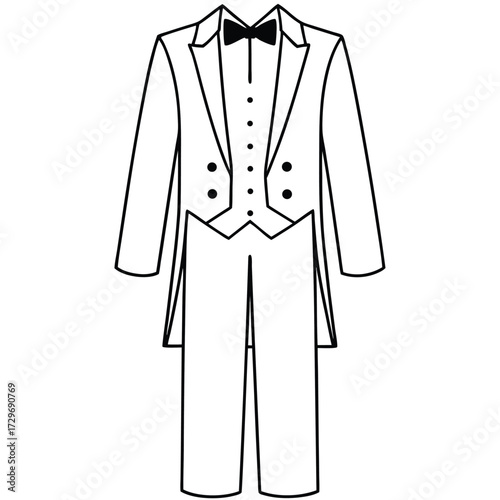 Formal tuxedo with bowtie and trousers formal wear