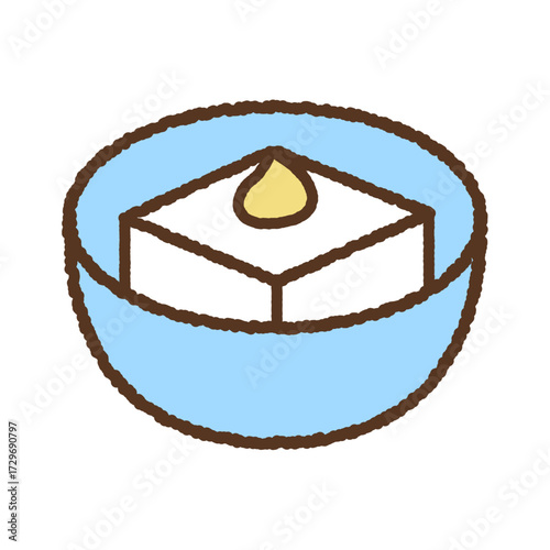 手書き風の単品アイコンイラスト　料理　冷奴