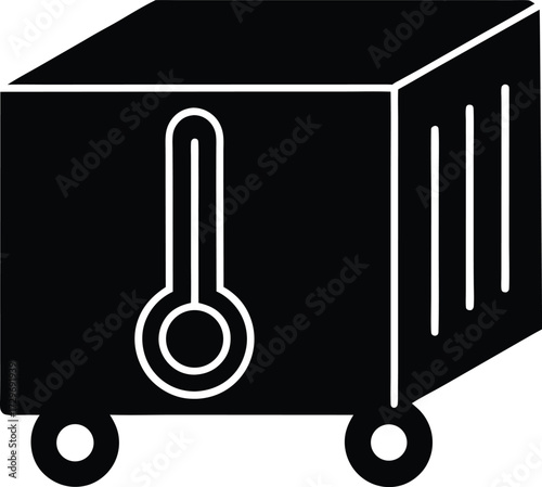 Temperature Controlled Container silhouette vector art illustration