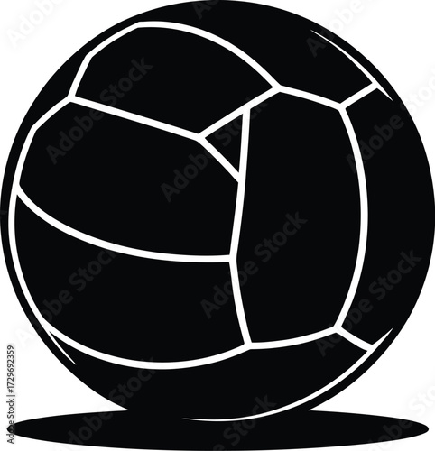 Black volleyball silhouette sport game