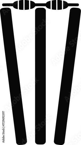 Cricket stumps silhouette vector wicket sport
