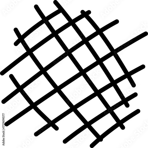 Crosshatch Mesh Sketch, Simple grid crosshatch doodle