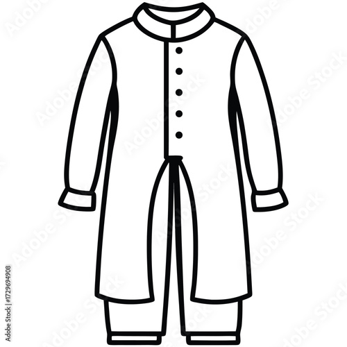 Traditional garment with buttons and collar traditional clothing