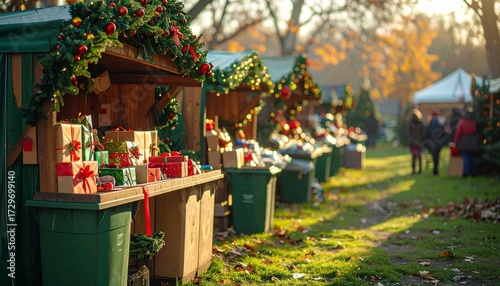 Christmas event with a recycling station for gifts