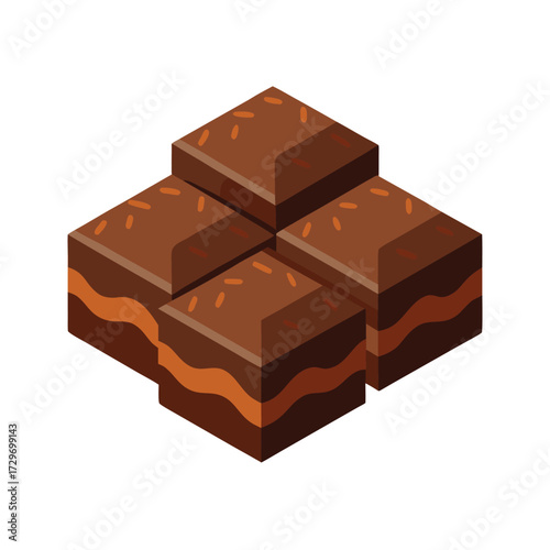 isolated brownies on white background