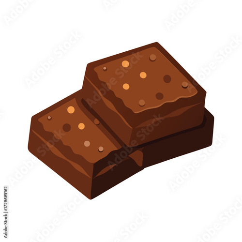 isolated brownies on white background