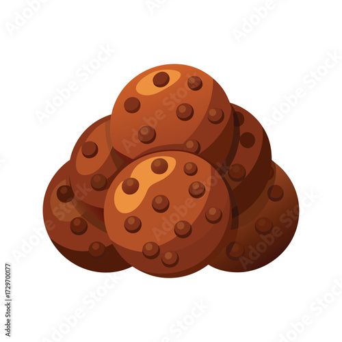 isolated chocolate chips on white background