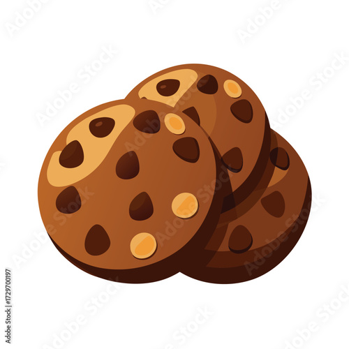 isolated chocolate chips on white background