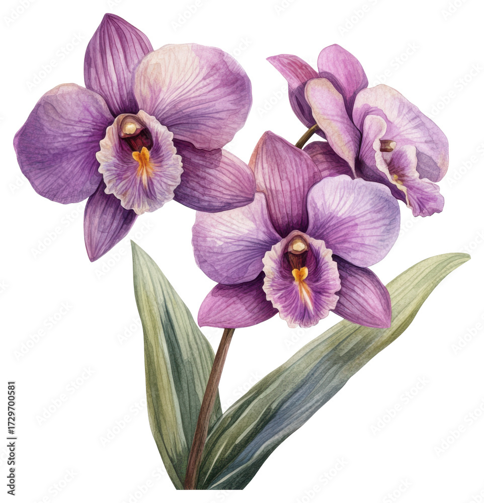 Obraz premium Close-up beauty of vibrant orchids in a botanical garden artwork