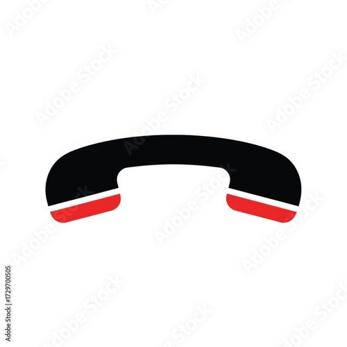 End Call Icon Black and Red Flat Design