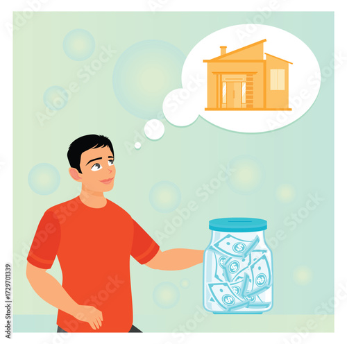 Specialty savings account concept. Having big dreams, banking services, and financial matters.