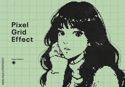Retro Pixel Grid Photo Effect