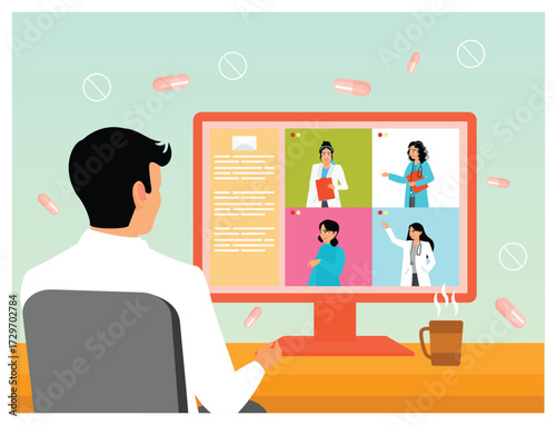 Online helping service concept. Personal supporter, consulting and supporting.