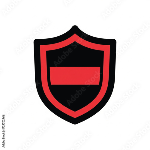 Deny Shield Icon with Red Bar for Security Restriction
