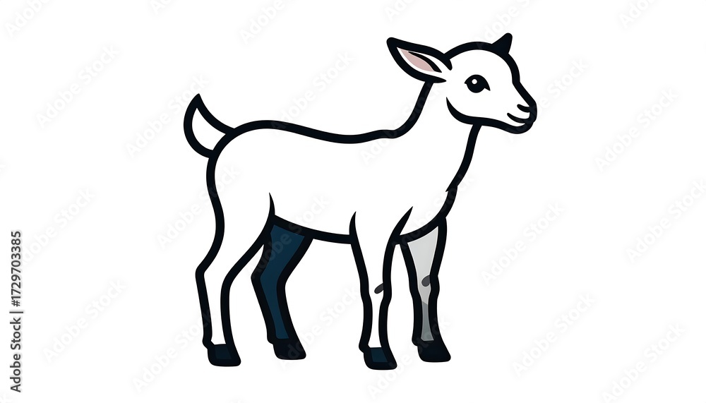 Obraz premium Simple cartoon goat profile