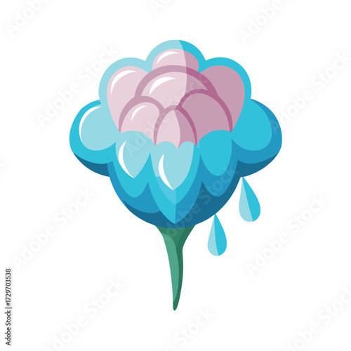 isolated icing flower on white background
