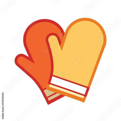 isolated oven mitts on white background