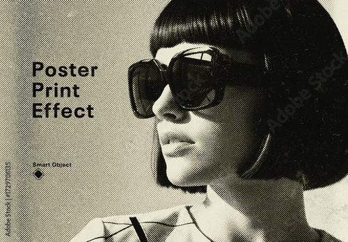 Retro Halftone Poster Print Photo Effect