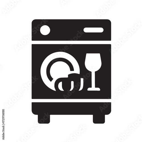 Dishwasher icon vector illustration.
