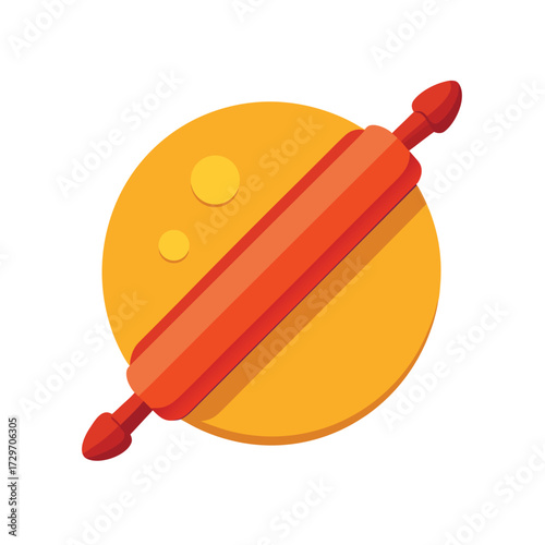 isolated rolling dough on white background